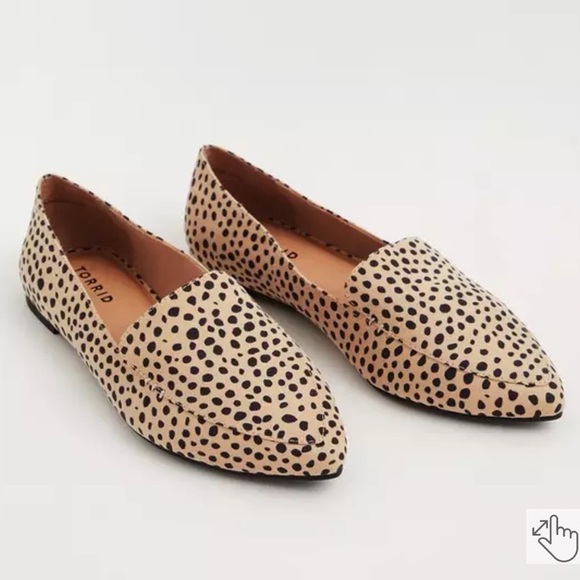 Torrid Cheetah Faux Suede Pointed Toe Loafers, NWT, Women's 10WW - Picture 1 of 10